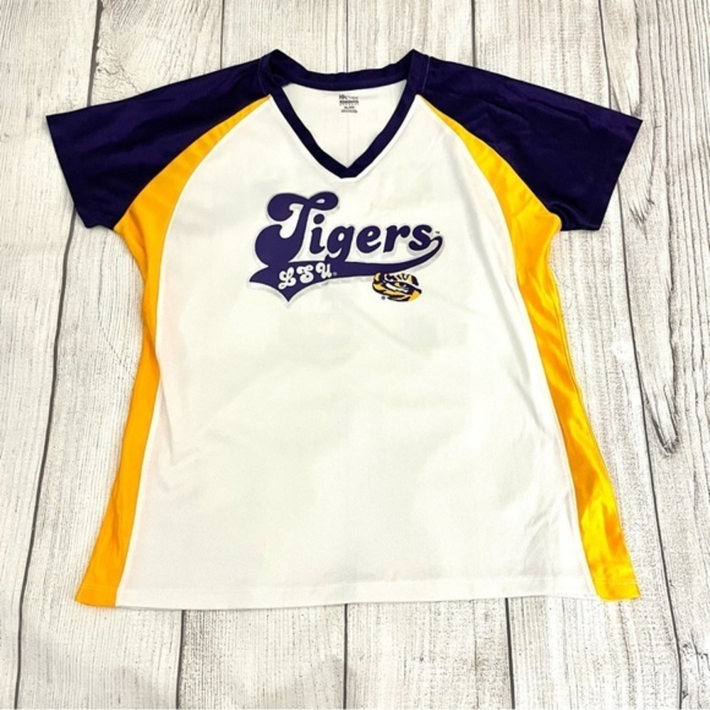 Knights Apparel White and Purple Tigers Jersey